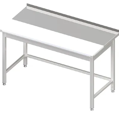 Imagen del producto de Mesa de trabajo sin base, de 900 x 600 x 850 mm, con superficie de corte en polietileno, sin protección lateral y soldada