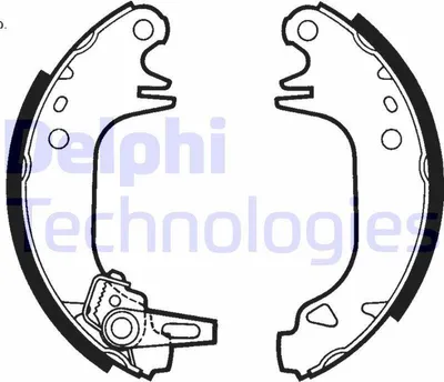 Produktbild von DELPHI Bremsbackensatz Trommelbremse Hinten passend für PEUGEOT 106 II Schrägheck (1A, 1C) 180mm LS1423