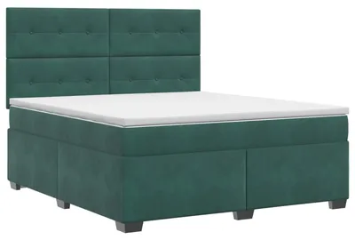 Obrázok produktu pre Skriňová posteľ s matracom tmavozelená 140 x 190 cm zamat