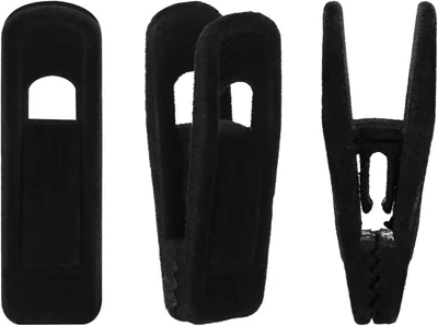 Produktbild von Samt-Kleiderbügelclips, 20er-Pack, elfenbeinfarbene Hosenbügel-Clips aus Samt, stabile, beflockte Clips, ideal für schmale Kleiderbügel, Schwarz, 20er-Pack