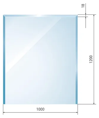 Produktbild von Raik Kamin Glasplatte Rechteck inkl. Facette