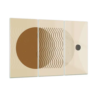 Produktbild von Bilder auf glas - 3 Teile - Abstraktion Geometrie Minimalismus - 105x70cm - Glasbilder - Wandbilder - Bilder - Wanddekoration aus Glas - Glas Bilder - Wandbild auf Glas - GCE105x70-5043