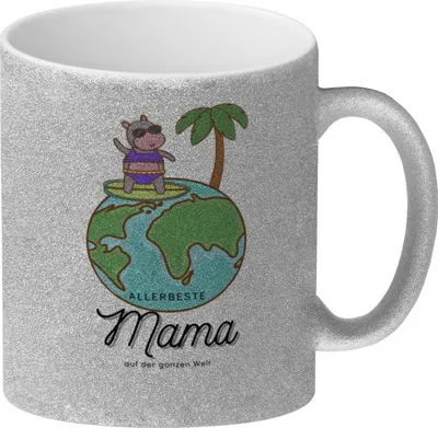 Produktbild von Allerbeste Mama Glitzer-Kaffeebecher zum Muttertag