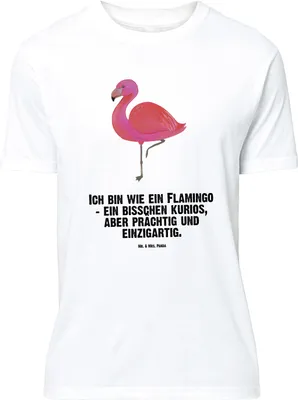 Produktbild von Mr. & Mrs. Panda S T-Shirt Flamingo Classic - Weiß - Geschenk, Tshirt, Statement-Shirt, Einzigartig, Shirt, Rosa, mit Motiv, Ich, Prächtig, Spruch