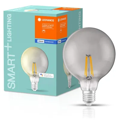 Productafbeelding van Ledvance LED Filament Smart+ Globe G125 6W = 48W E27 Rauchglas 600lm warmweiß 2700K Dimmbar App Google Alexa Apple HomeKit Bluetooth