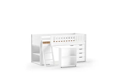Produktbild von VIPACK - SCOTT Spielbett, LF 90 x 200 cm, mit Schreibtisch, Regal und Schubladenkommode
