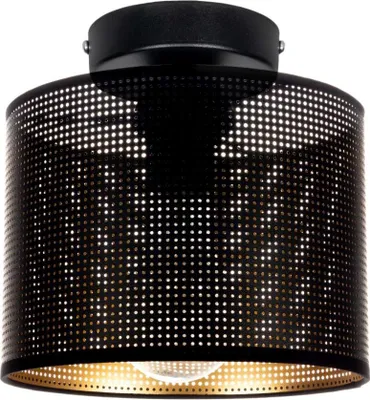 Produktbild von Deckenleuchte Metall E27 rund Ø 20 cm in Schwarz Gold Deckenlampe