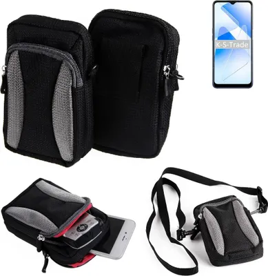 Produktbild von K-S-Trade Holster Schutz Hülle kompatibel mit Oppo A53s 5G Handy Hülle Gürteltasche Umhängetasche mit Zusatzfach schwarz