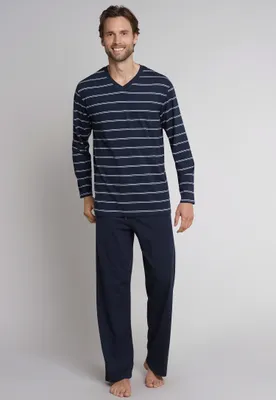 Productafbeelding van Schiesser heren pyjama, lange mouwen, donkerblauw, maat 60