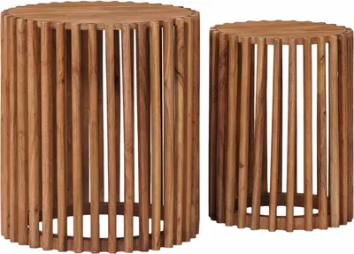 Produktbild von Handgefertigtes Beistelltisch-Set 2 pcs Teakbraun