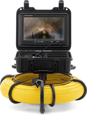 Immagine prodotto di Telecamera per ispezione fognature Telecamera per tubature con schermo da 9 pollici e risoluzione 720p Telecamera per tubature 393 piedi