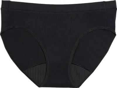 Produktbild von Saalt Comfort Brief Periodenunterwäsche - Mittelhoch Leckschutz-Unterwäsche, Voller Bedeckung - Aus Weichem Lyocell Modal - Wiederverwendbar & Waschbar - Ersetzt 3 Binden oder 4 Tampons - XS, Schwarz