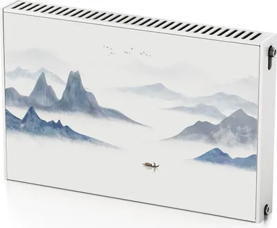 Produktbild von Bergvögel – Magnetische Heizkörperabdeckung – 90x60 cm – Magnet Heizkörperabdeckung – 3D Würfel – Heizkörperverkleidung – Magnetische Wandverkleidung – Wetterfest