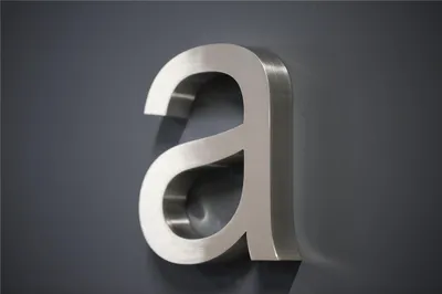 Produktbild von Hausnummer Premium Edelstahl in 3D Design Arial H20cmxT3cm V2A ( "a") 400020