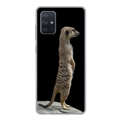 Produktbild von MuchoWow® Handyhülle Schutzhülle Hülle für Samsung Galaxy A51 Erdmännchen - Wilde Tiere - Schwarz Silikon Softcase Handy Hülle - Schutzabdeckung