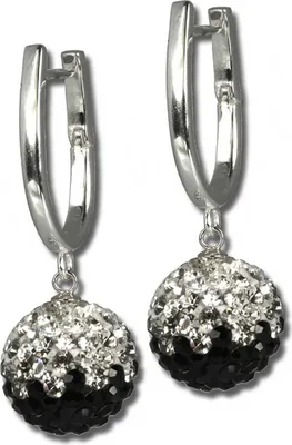 Produktbild von SilberDream Damen Ohrringe Zirkonia schwarz Creolen 925 Silber D2GSO004