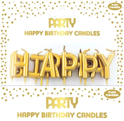 Produktbild von Clairefontaine 6x Set goldenen Geburtstagskerzen Happy Birthday Gold 24330-GC