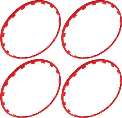 Image de Lot de 4 anneaux de protection de jantes rouges pour Tesla Model 3 (2017 à 2023)