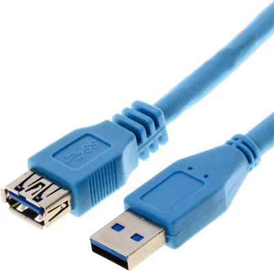 Imagen del producto de Cable USB 3.0, conector tipo A a conector tipo A, extensión de 5,0 metros, color azul