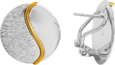 Obrázek produktu pro Náušnice 925/- stříbro 925/1000 pozlacené (část) 2,0 cm