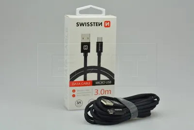 Produktbild von SWISSTEN - SWISSTEN Micro USB Datenkabel in robuster Verarbeitung (3m) - 8595217456914