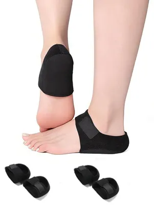 Produktbild von INF Silikon-Fersenschoner 2 Paar feuchtigkeitsgel stoßdämpfend für Schuhe Schwarz L