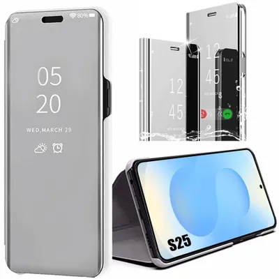 Image de Coque pour Samsung Galaxy S25, Protection Intégrale Anti-Rayures Antichoc Effet Miroir - Argenté