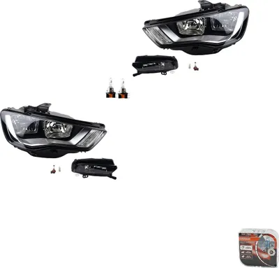 Zdjęcie produktu dla Johns, zestaw reflektorów + Osram Night Breaker Laser pasujący do Audi A3 8V 04/12-5 8V0941003 8V0941004 8V0941699C 8V0941700C
