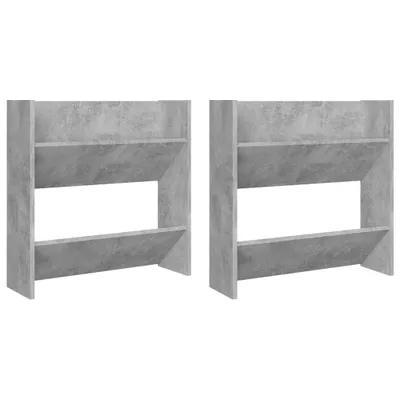 Produktbild von Wand-Schuhschränke 2 Stk. Betongrau 60x18x60 cm Holzwerkstoff
