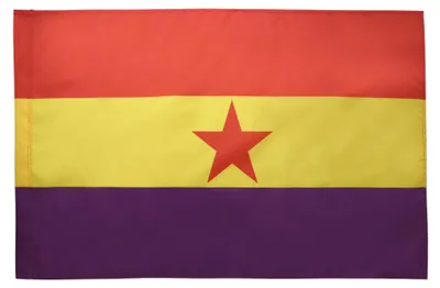 Flagge Zweite Spanische Republik, Roter Stern, 150x90 cm, Polyester