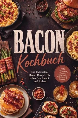 Produktbild von Bacon Kochbuch: Die leckersten Bacon Rezepte für jeden Geschmack und Anlass - inkl. Frühstück, Brunch, Aufstrichen, Getränken & Desserts