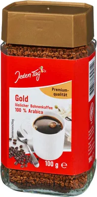 Produktbild von Jeden Tag Gold löslicher Instant Bohnenkaffee 100g