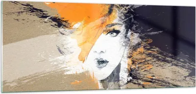 Produktbild von Bilder auf glas - Abstraktion Frau - 100x40cm - Glasbilder - Wandbilder - Kunstdruck - zum Aufhängen bereit - Wanddekoration aus Glas - Glas Bilder - Wandbild auf Glas - Einteilig - GAB100x40-3656