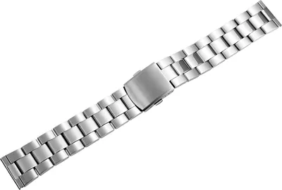 Produktbild von Gliederband Edelstahl Armband in silber, gebürstet, flach, 22 mm