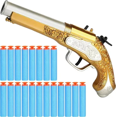 Produktbild von Piratenpistole Spielzeugpistole Seeräuber Gewehr 20 Weichen Kugeln Piratenkostüm Halloween Karneval