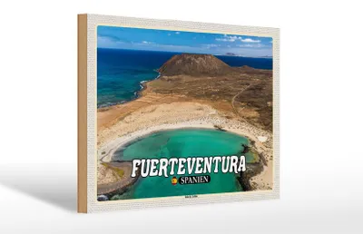Produktbild von Holzschild Reise 30x20cm Fuerteventura Spanien Isla de Lobos Insel