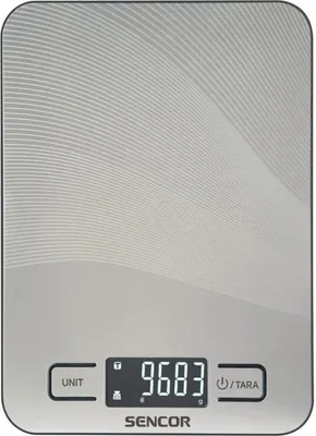 Immagine prodotto di Bilancia da cucina Sencor SKS 8080 Smart, applicazione Sencor FOOD, database Dine4Fit, display LCD, argento