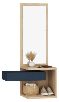 Produktbild von Equense - Flurmöbel, 49x31x90h cm Eiche Braun, Spiegel Inkl.