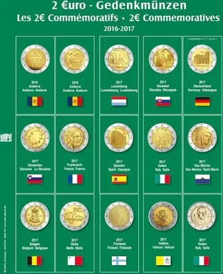 Produktbild von SAFE 7341-18 Münzblatt mit Vordruck für 2 EURO 2016 - 2017