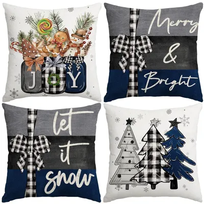 Produktbild von Set mit 4 Weihnachtskissenbezügen, 50x50 cm