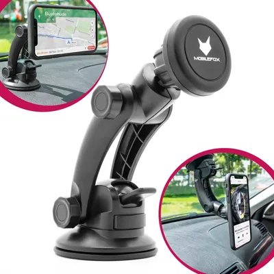 Produktbild von Mobilefox 360° KFZ Halterung Magnet Armaturenbrett Halter Drehbar Schwenkbar Saugnapfhalter Smartphone Handy Universal