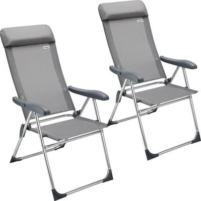Produktbild von CASARIA® Gartenstühle 2er Set Klappbar 7-fach Verstellbar Alu mit hoher Rückenlehne Liegefunktion Faltbar Balkon Campingstuhl Klappstuhl Hochlehner