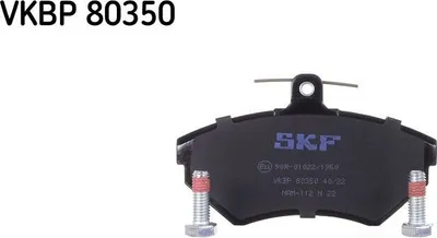 Produktbild von SKF VKBP 80350 - OE 1HM 698 151 Bremsbeläge für Ibiza (6K), Inca (6K), Toledo I (1L2), Arosa (6H), Cordoba (6K), Vento (1H), Caddy II (9K), Golf III (1H), Golf Cabriolet (1E), Lupo (6E1, 6X1), Polo (6N), Polo (6V)