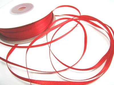 Satinband 50 m, 3 mm, rot – Geschenkband aus Polyester