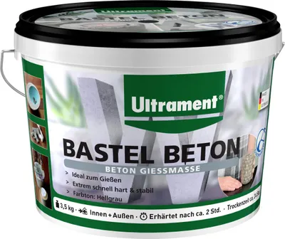 Produktbild von Ultrament Bastel Beton Gießmasse 3,5 kg, hellgrau