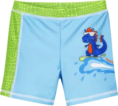 Produktbild von Playshoes Jungen Badehose Badeshorts UV-Schutz Shorts Dino Motiv Hellblau Grün, Größe:74/80