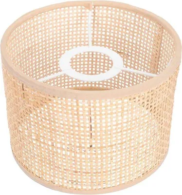 Produktbild von DigiRigi® Rattan-Lampenschirm 16×16×12 cm – geflochtene Korb-Optik mit Eisen, Lampenschirm für Hängelampe, Tisch- & Stehlampe, Wohnzimmer/Schlafzimmer