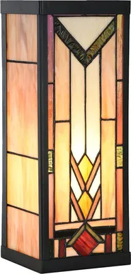 Immagine prodotto di LumiLamp Tiffany Lampada da parete Beige Brown 14x16x40 cm E27 Vetro Metallo