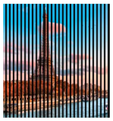 Produktbild von Akustikpaneele mit Digitaldruck Eiffelturm01 19 x 1133 x 1195 mm Eiffelturm Paris MDF PET-Fasern Wandpaneele Blau Rosa 2 Einzelplatten