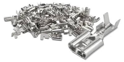 100 Stück Kabelschuhe, 4,8 mm, für 0,5–1 mm² Kabel, weiblich